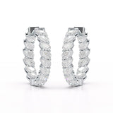 Pear Cut Lab Diamond Hoop Earrings