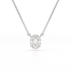 1 CT Oval Lab Grown Diamond Solitaire Pendant