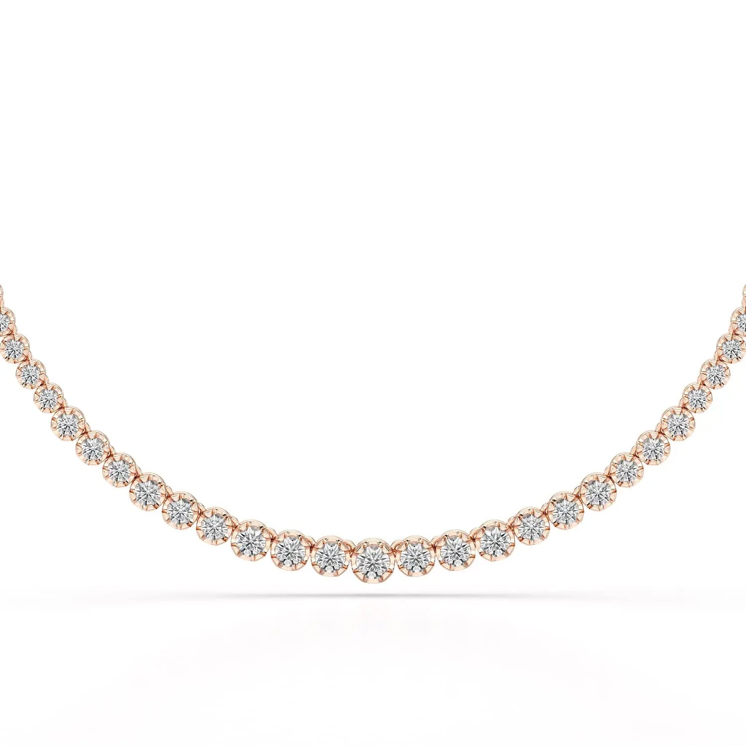 7.6 Carat Lab Diamond Round Riviere Necklace