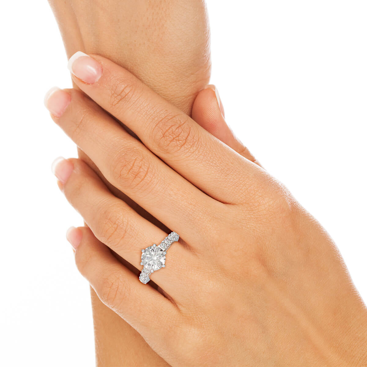 Lab Diamond 3.74 CT Round Cut Wedding Ring - Jama Jewels 