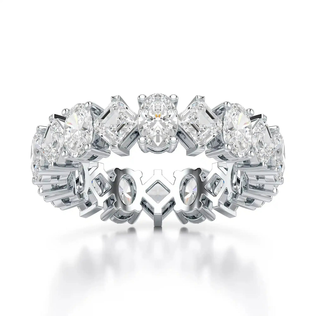 4.50 CT Asscher & Oval Cut Diamond Eternity Ring Jama Jewels