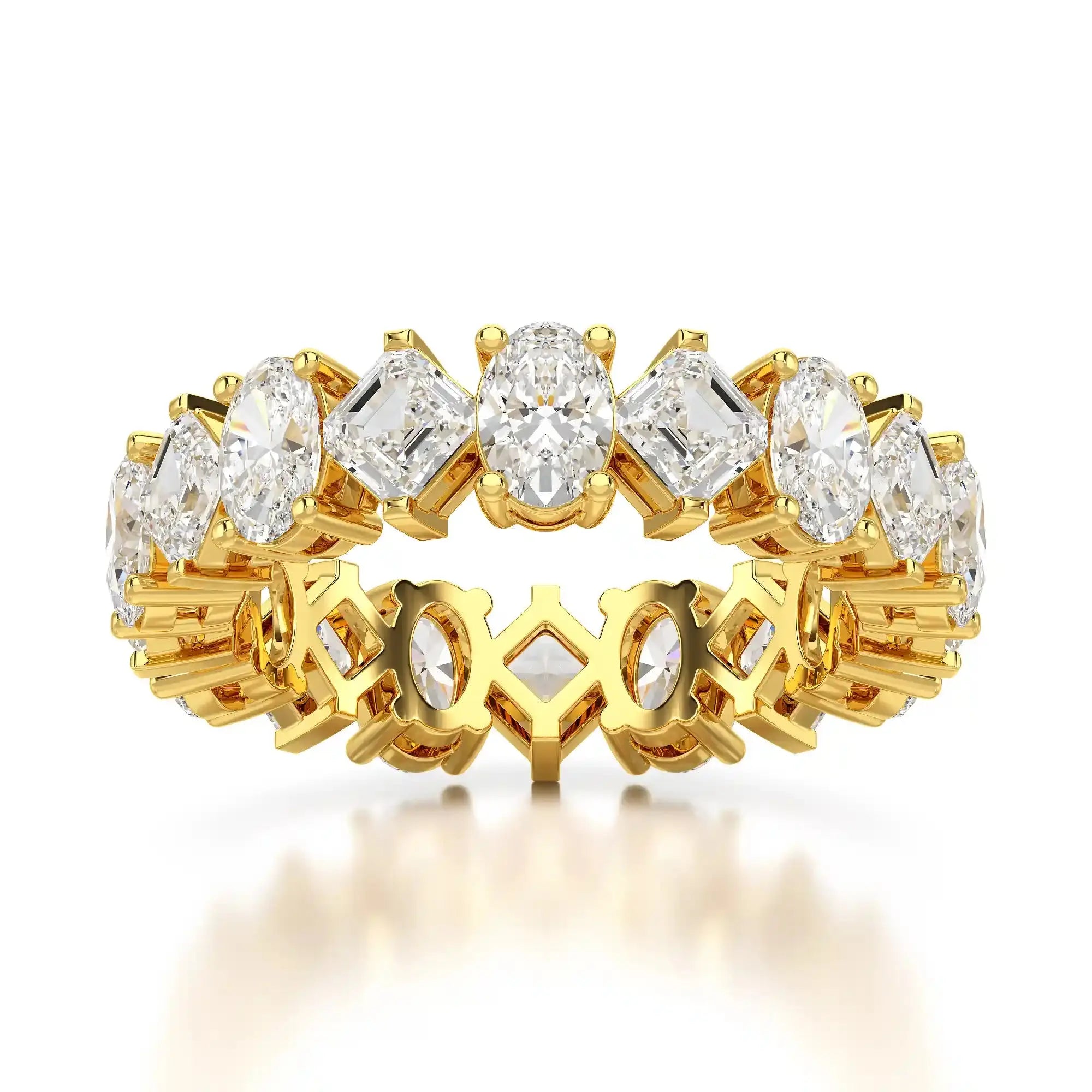 4.50 CT Asscher & Oval Cut Diamond Eternity Ring Jama Jewels