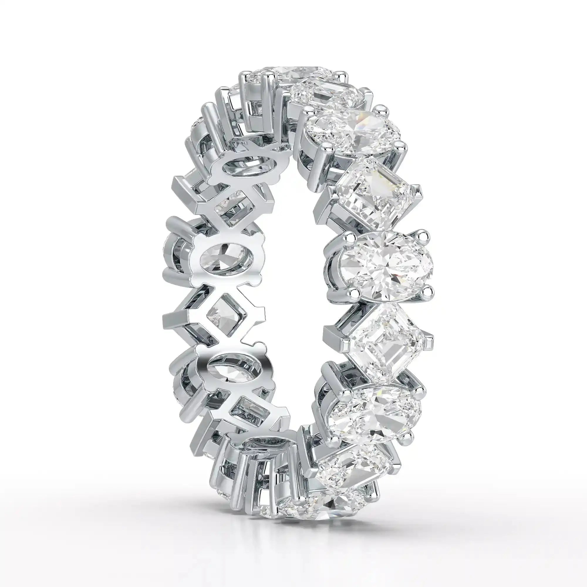 4.50 CT Asscher & Oval Cut Diamond Eternity Ring Jama Jewels