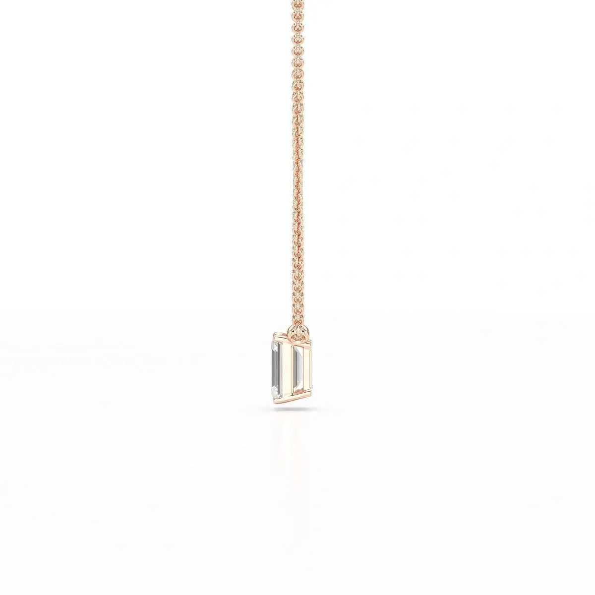 1 CT Emerald Cut Lab Grown Diamond Solitaire Pendant