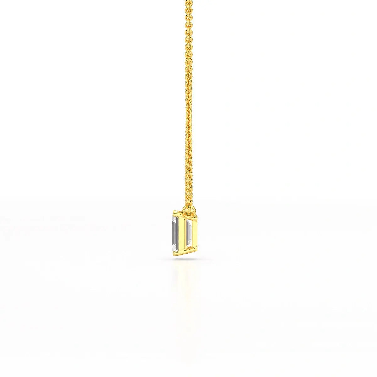 1 CT Emerald Cut Lab Grown Diamond Solitaire Pendant