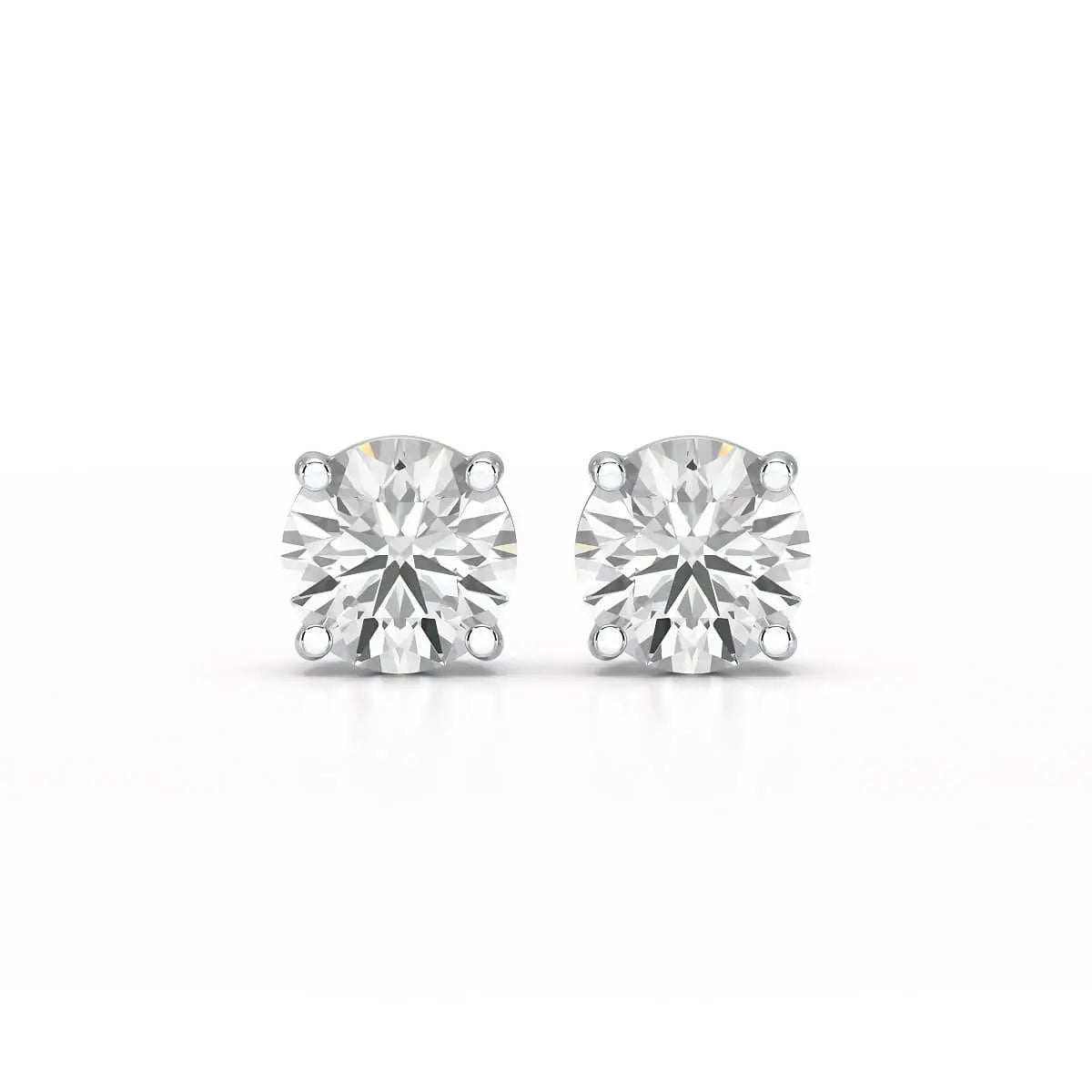 4.09 CT Lab Diamond White Gold Stud Earrings
