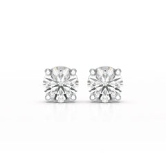 4.09 CT Lab Diamond White Gold Stud Earrings