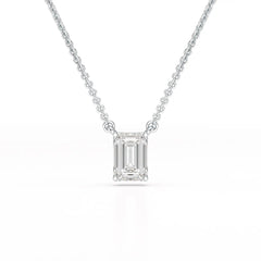 1 CT Emerald Cut Lab Grown Diamond Solitaire Pendant