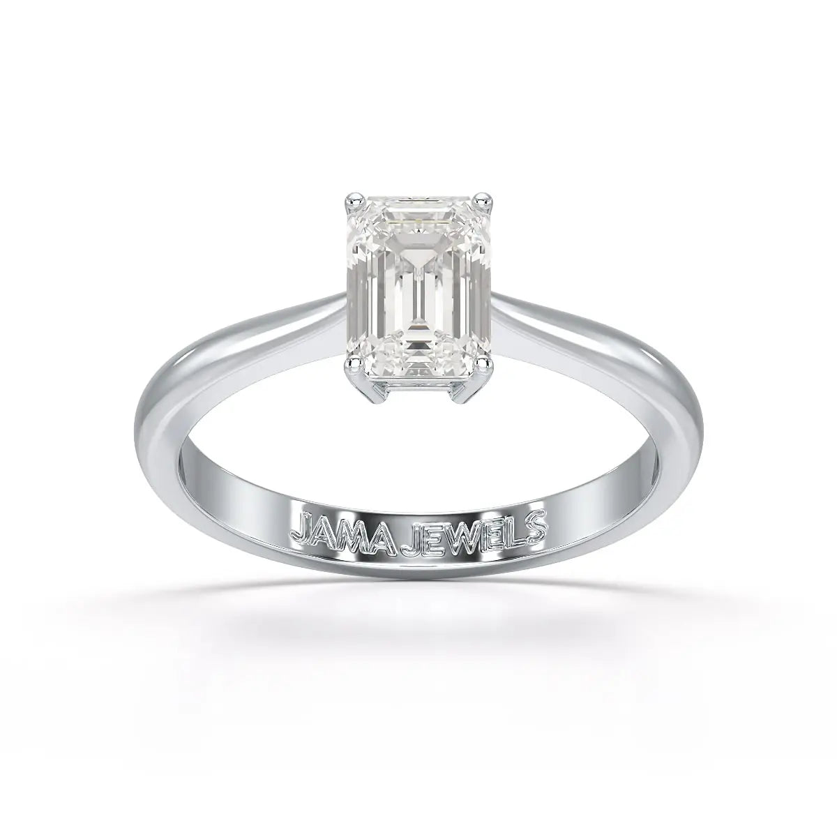 1 Ct Emerald Cut Solitaire Lab Diamond Ring