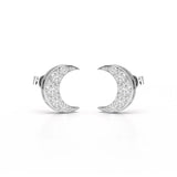 0.81 CT Lab Diamond Half Moon Earrings