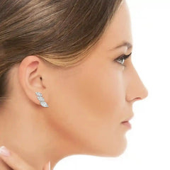 2.9 CT Trilogy Marquise Cut Lab Diamond Climber Earring Jama Jewels
