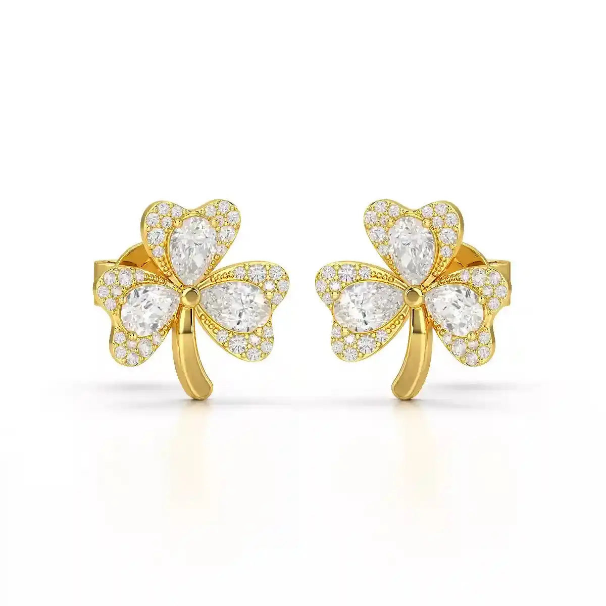 1.30 CT Petal Earring with Pear and Rounds Cut Lab Diamonds Jama Jewels