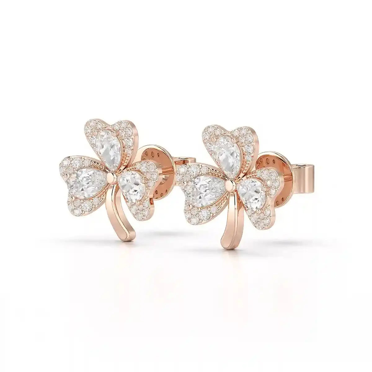1.30 CT Petal Earring with Pear and Rounds Cut Lab Diamonds Jama Jewels