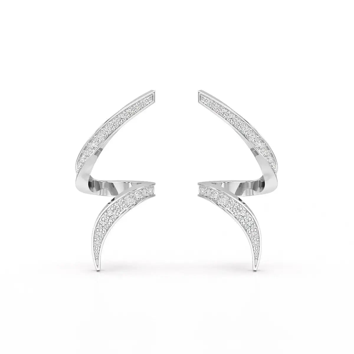 0.40 CT Spiral Earring with Round Cut Lab Diamonds Jama Jewels