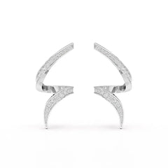 0.40 CT Spiral Earring with Round Cut Lab Diamonds Jama Jewels