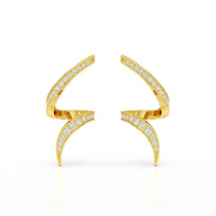 0.40 CT Spiral Earring with Round Cut Lab Diamonds Jama Jewels