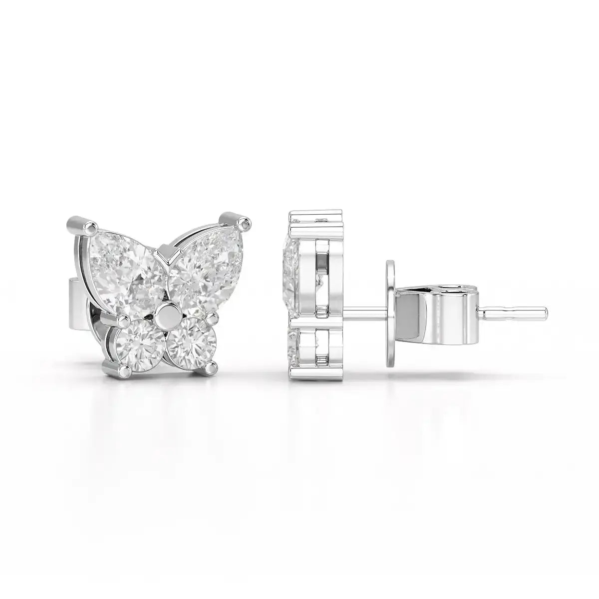 1.50 CT Butterfly Shape Lab Diamond Stud Earring Jama Jewels
