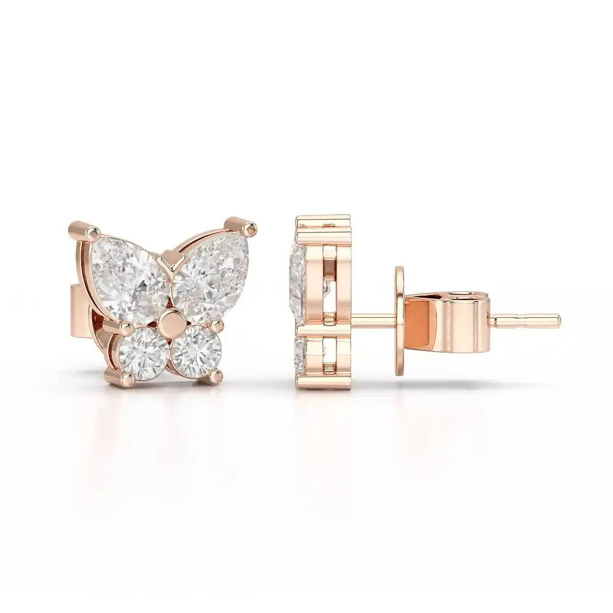 1.50 CT Butterfly Shape Lab Diamond Stud Earring Jama Jewels