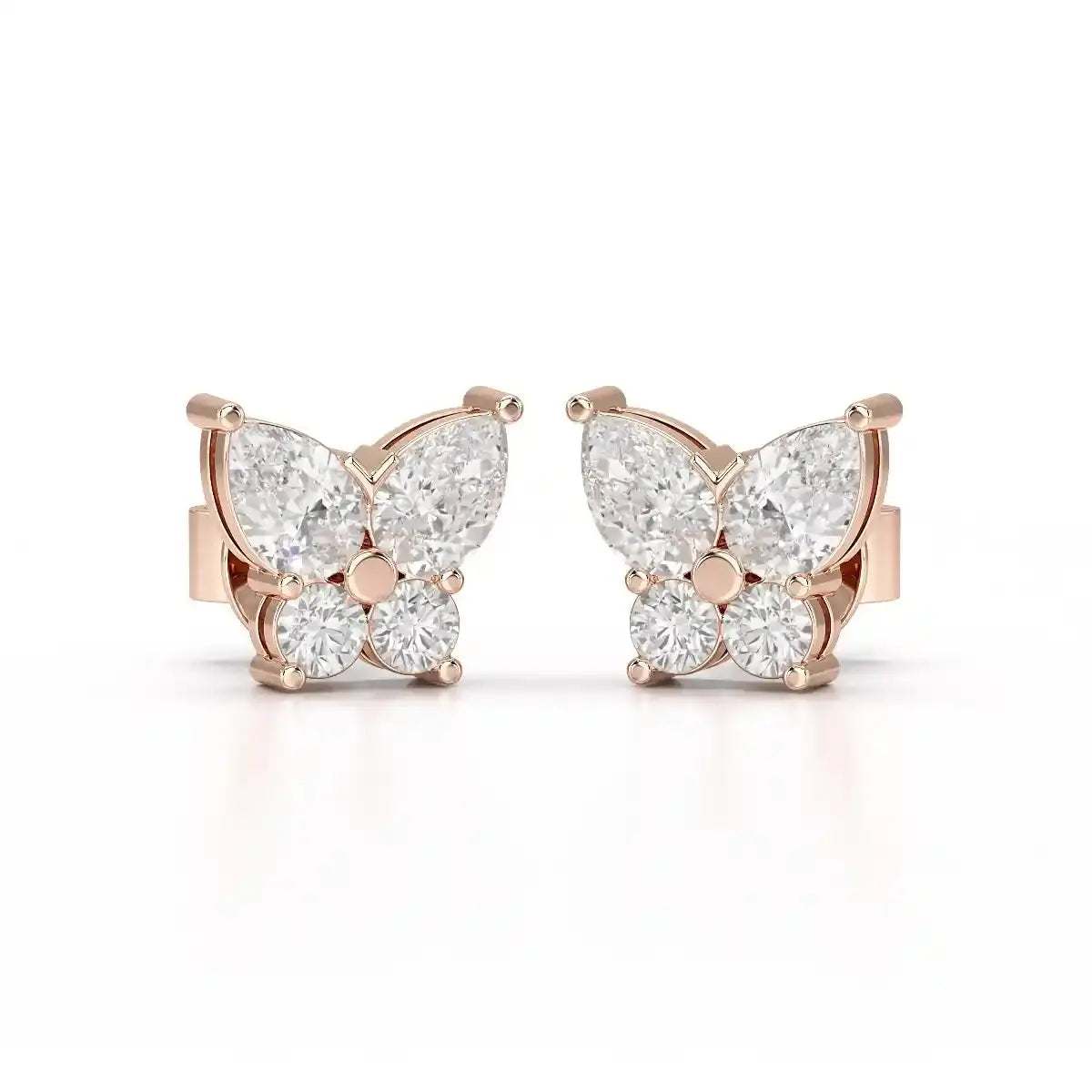 1.50 CT Butterfly Shape Lab Diamond Stud Earring Jama Jewels