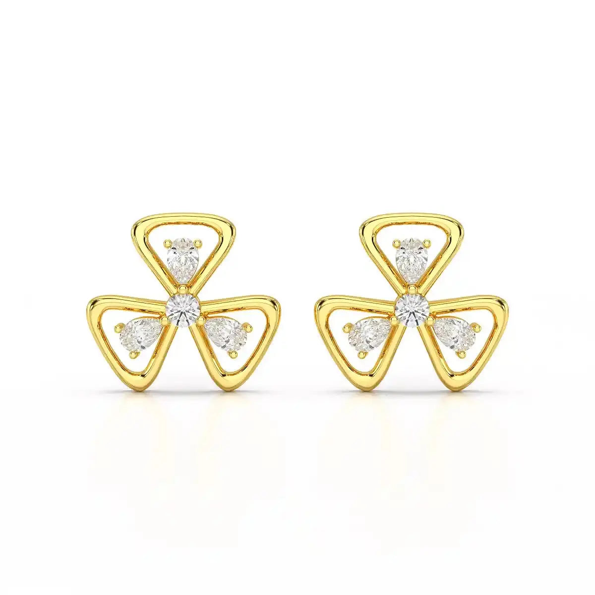 0.40 CT Lab Diamond Round Cut Petal Earring Jama Jewels