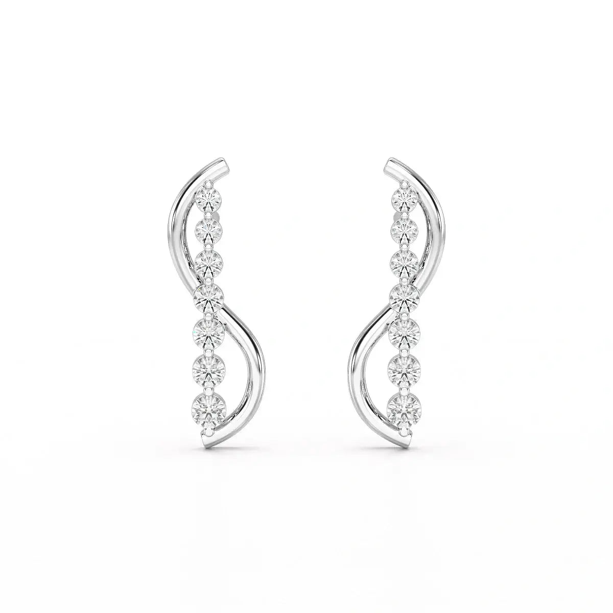0.35 CT Swirl Lab Diamond Round Journey Earring Jama Jewels