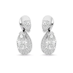 2 CT Pear and Round Cut Diamond Swirl Drop Earring Jama Jewels
