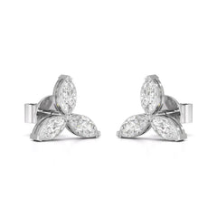 1 CT Trio Marquise Cut Diamond Stud Earrings Jama Jewels
