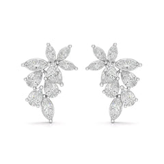 2.05 CT Pear and Marquise Cut Diamond Drop Earring Jama Jewels