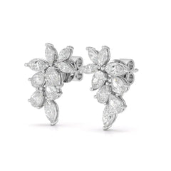 2.05 CT Pear and Marquise Cut Diamond Drop Earring Jama Jewels