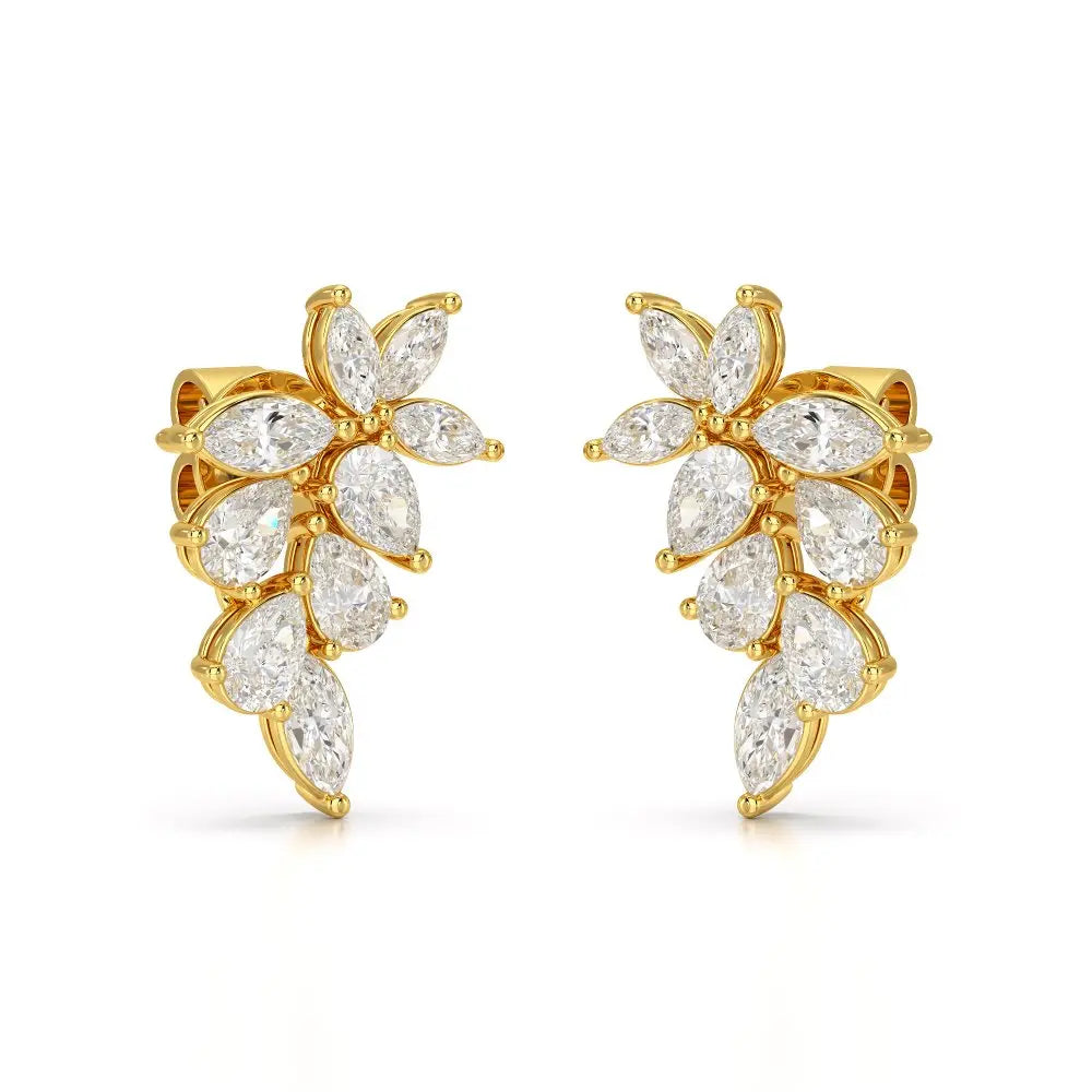 2.05 CT Pear and Marquise Cut Diamond Drop Earring Jama Jewels