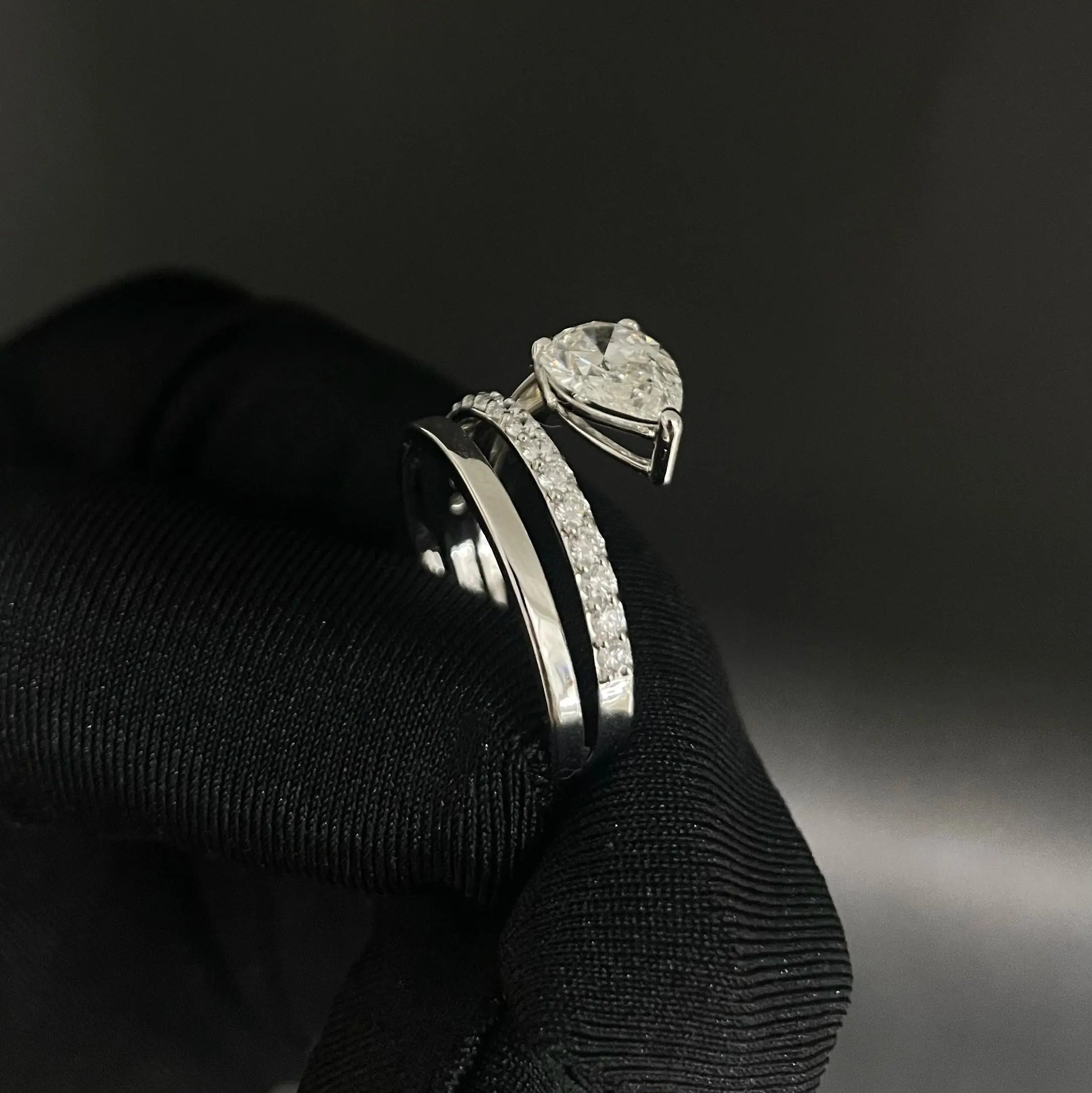 1.8 CT Pear Cut Lab Diamond Ring (Ready for Delivery) Jama Jewels
