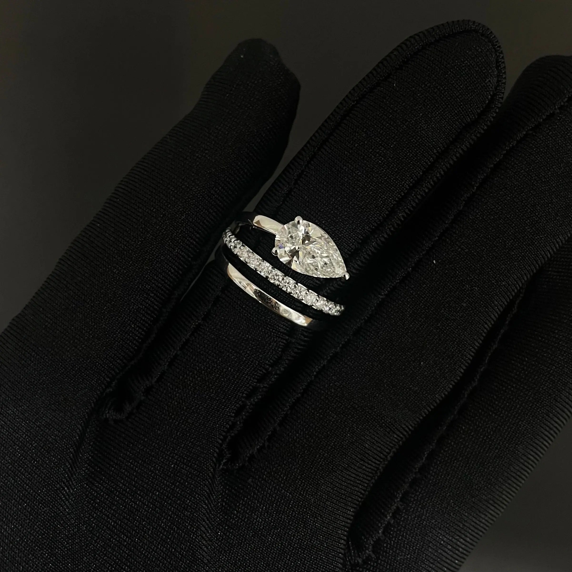 1.8 CT Pear Cut Lab Diamond Ring (Ready for Delivery) Jama Jewels
