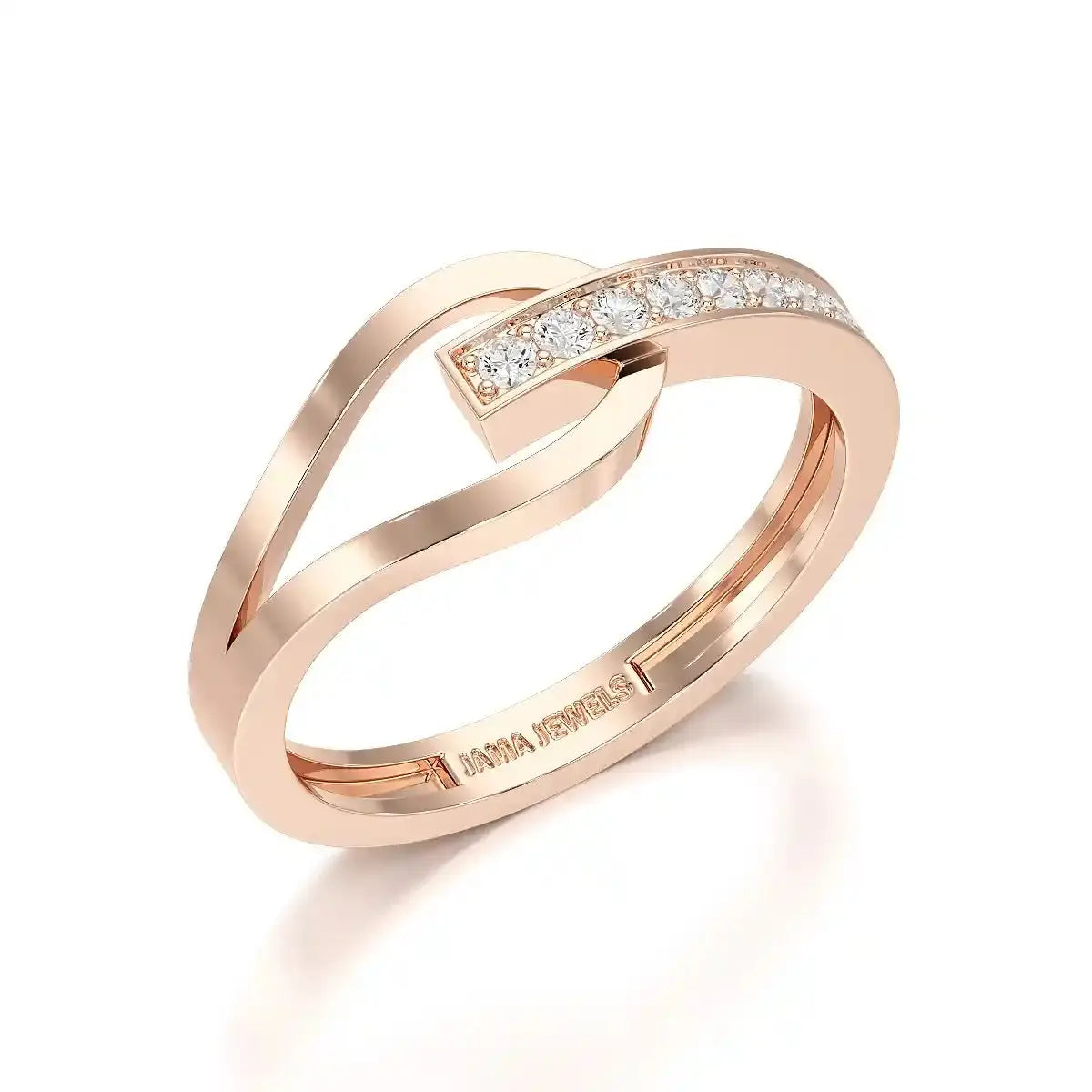 0.15 CT Loop Ring with Round Cut Lab Diamonds Jama Jewels