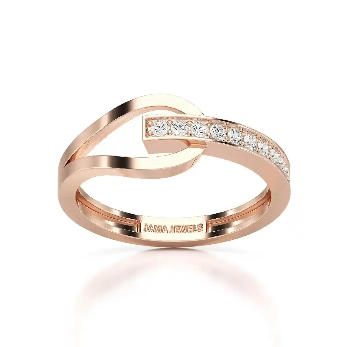 0.15 CT Loop Ring with Round Cut Lab Diamonds Jama Jewels