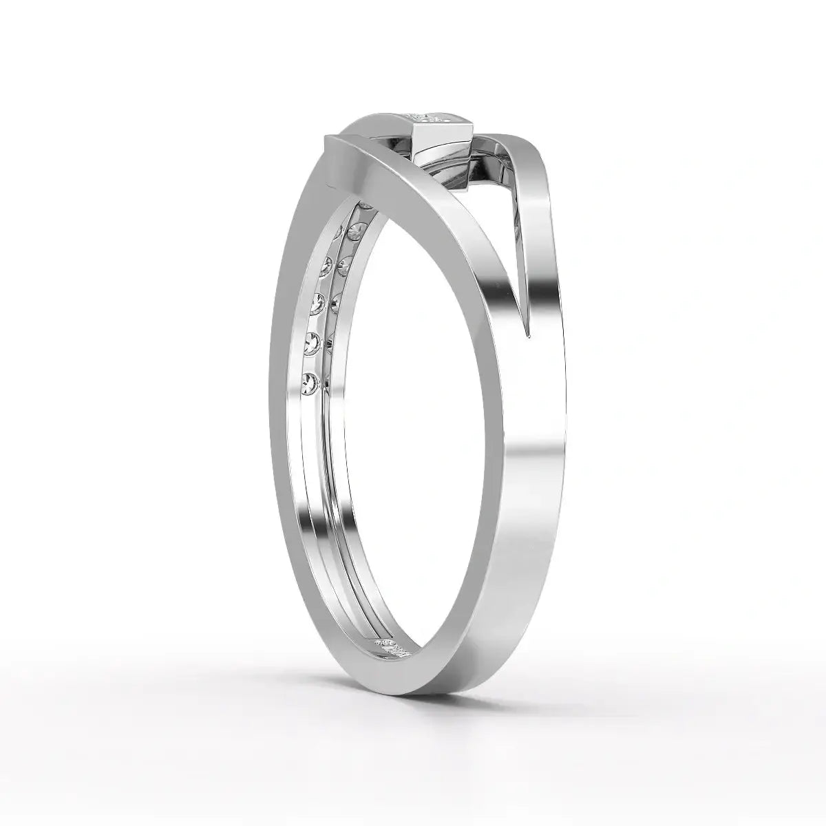 0.15 CT Loop Ring with Round Cut Lab Diamonds Jama Jewels