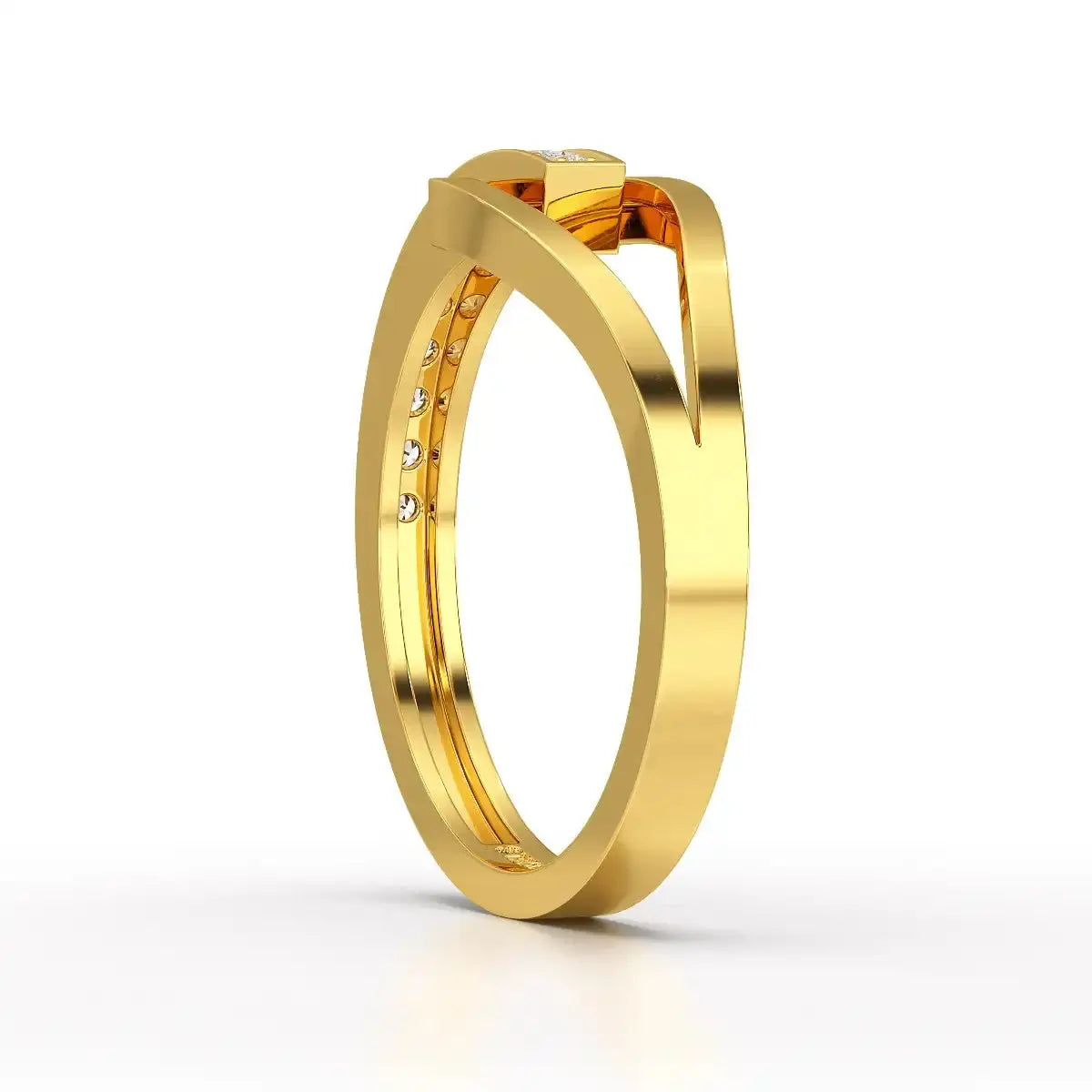 0.15 CT Loop Ring with Round Cut Lab Diamonds Jama Jewels