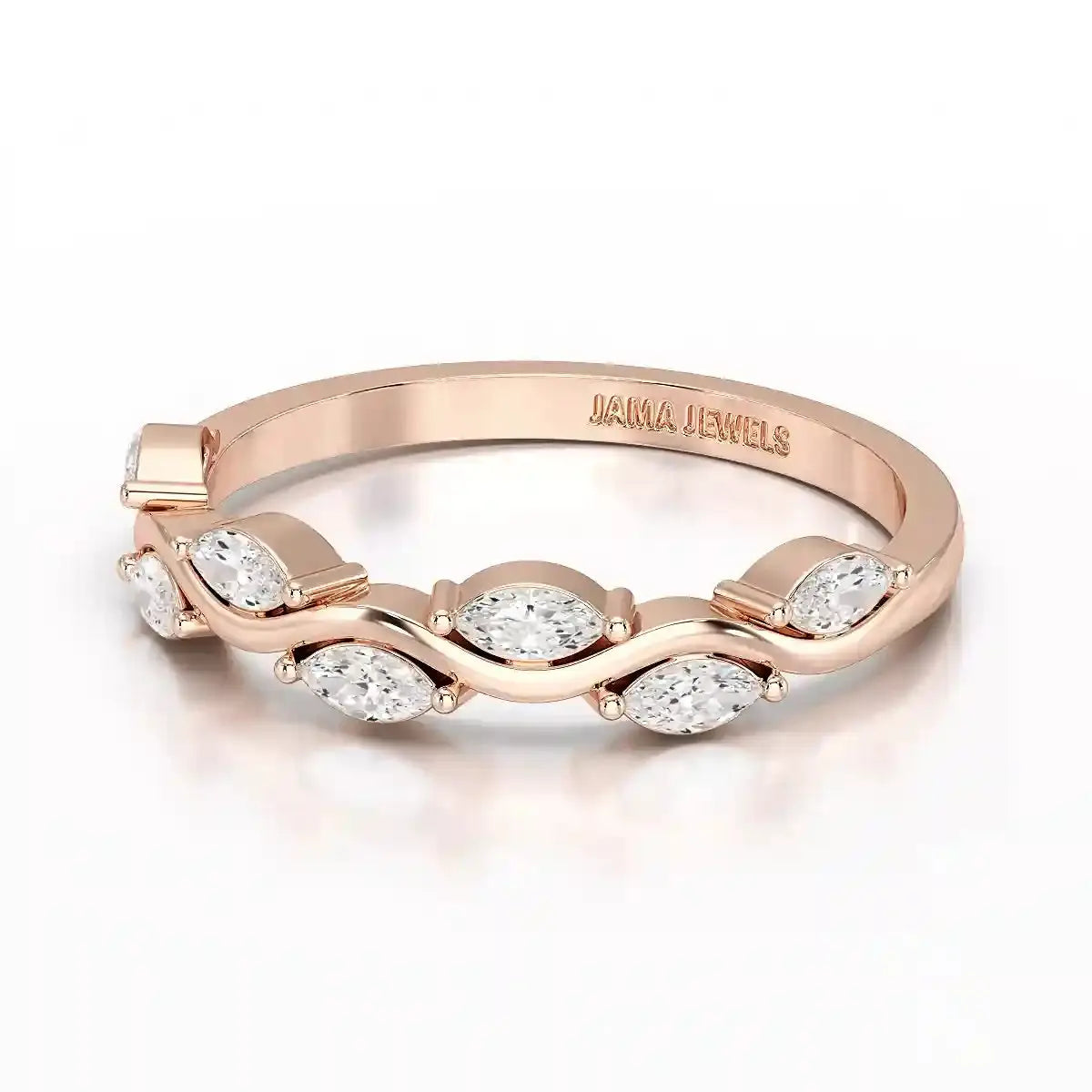 0.35 CT Twisted Ring with Marquise Cut Lab Diamonds Jama Jewels