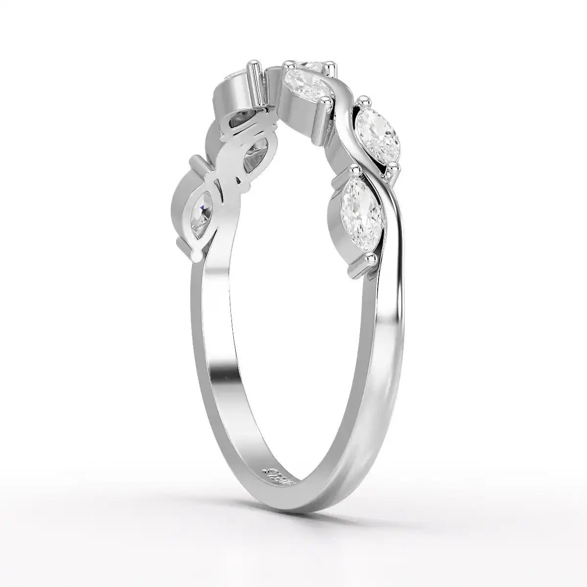 0.35 CT Twisted Ring with Marquise Cut Lab Diamonds Jama Jewels