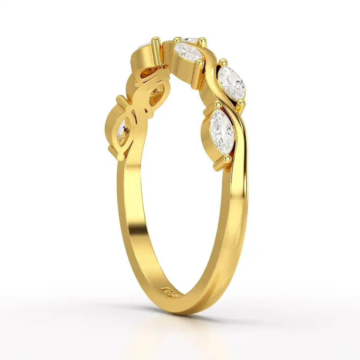 0.35 CT Twisted Ring with Marquise Cut Lab Diamonds Jama Jewels