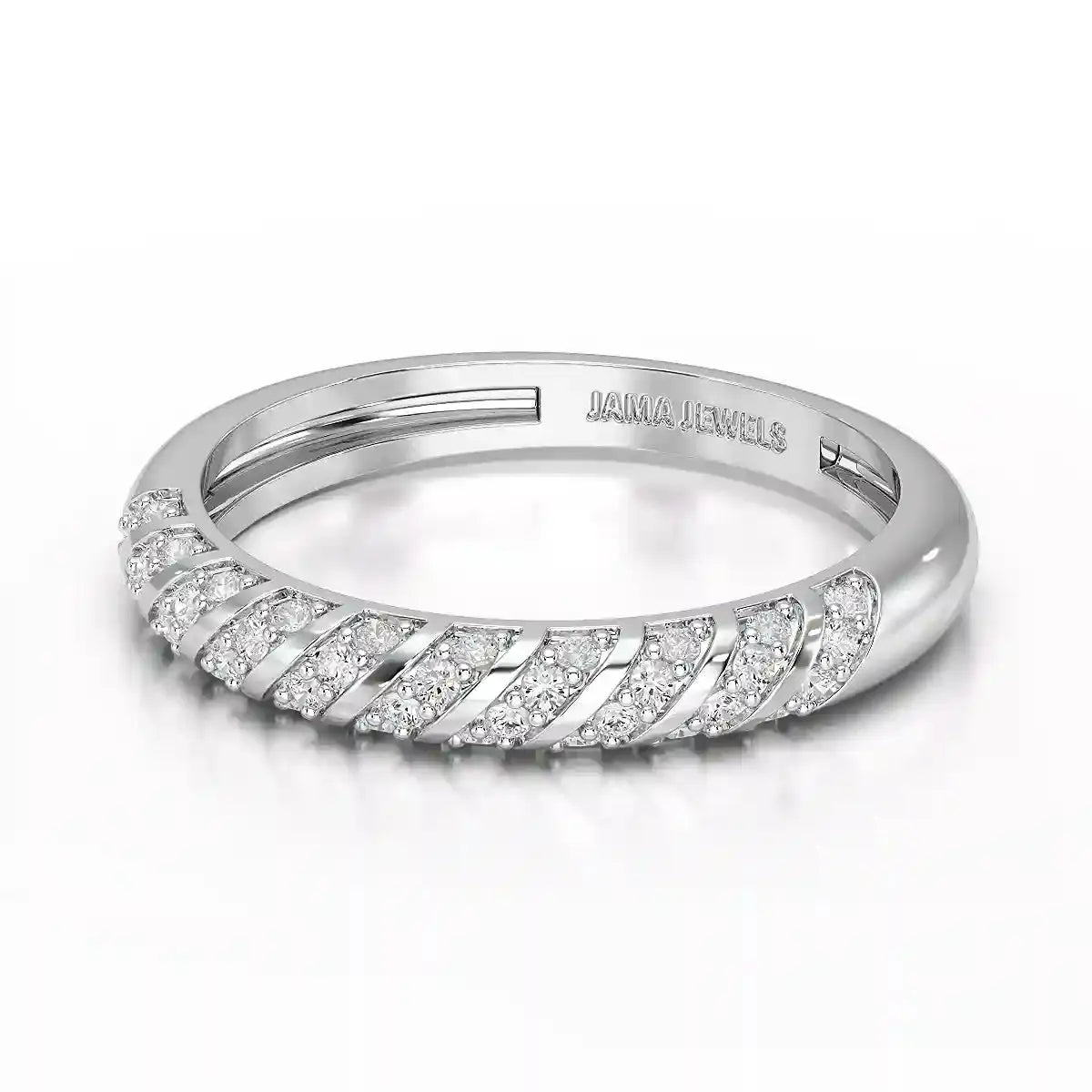 0.20 CT Half Eternity Ring with Round Cut Lab Diamonds Jama Jewels