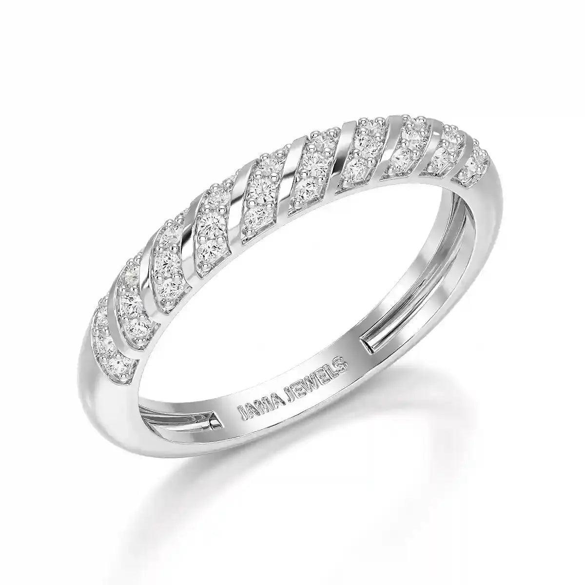 0.20 CT Half Eternity Ring with Round Cut Lab Diamonds Jama Jewels