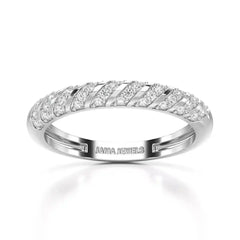 0.20 CT Half Eternity Ring with Round Cut Lab Diamonds Jama Jewels