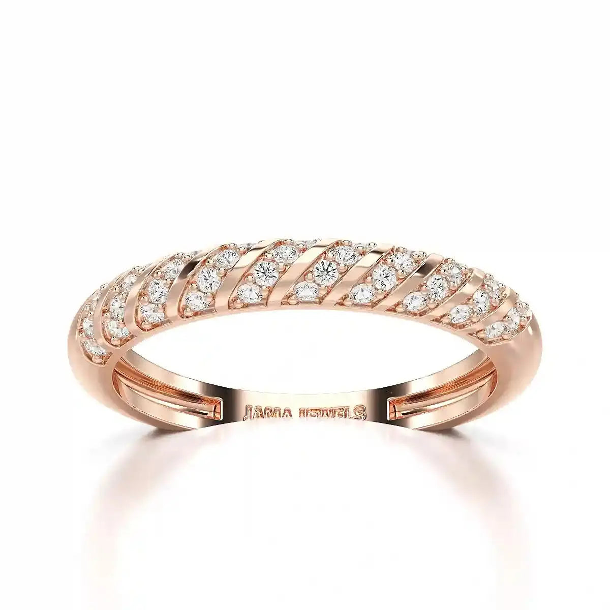 0.20 CT Half Eternity Ring with Round Cut Lab Diamonds Jama Jewels