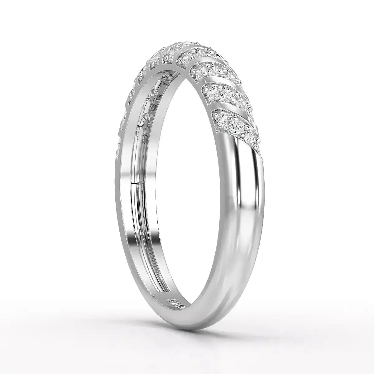 0.20 CT Half Eternity Ring with Round Cut Lab Diamonds Jama Jewels