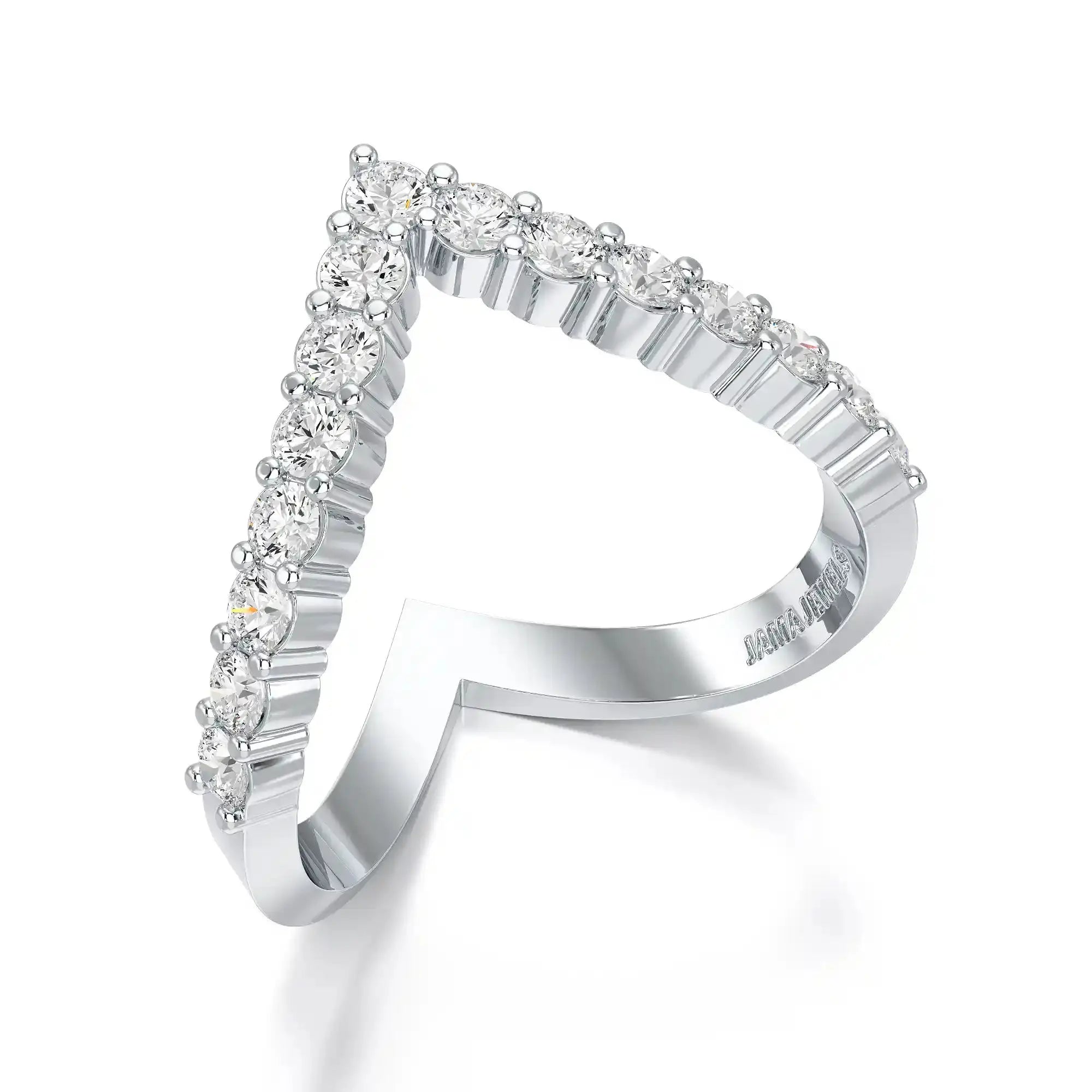 0.65 CT V Shaped Diamond Ring Jama Jewels