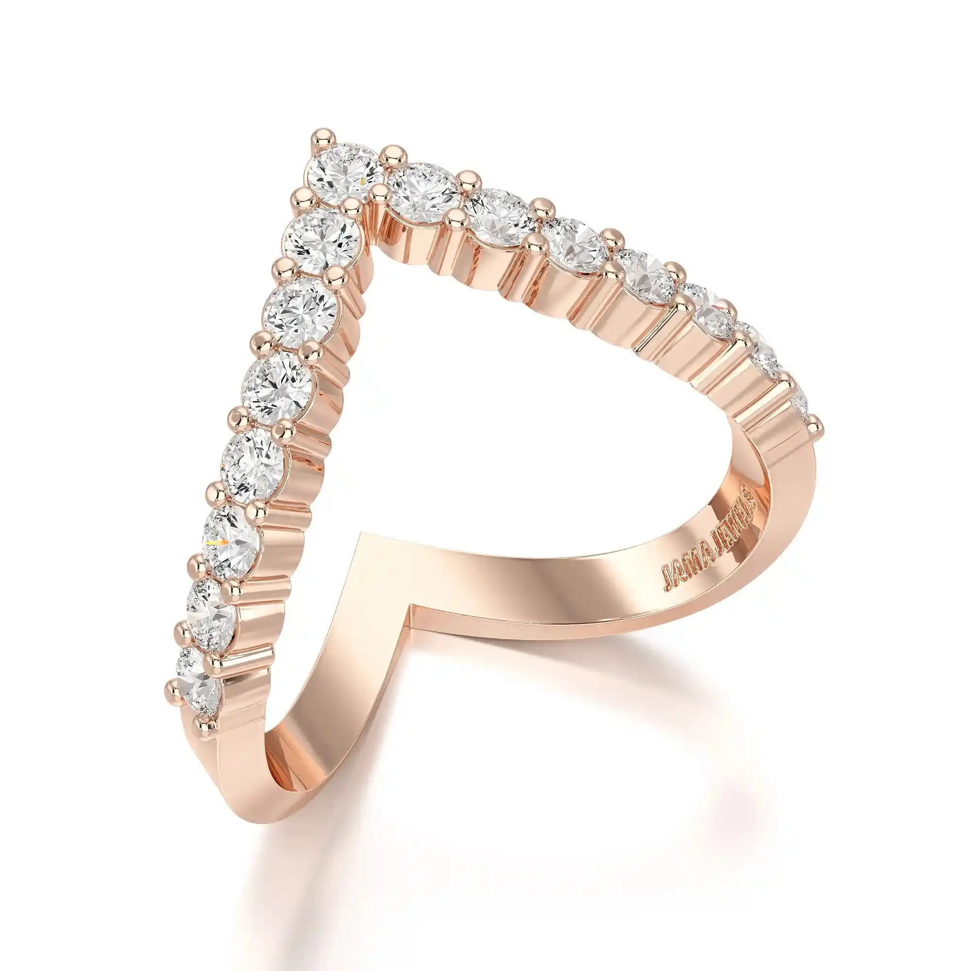 0.65 CT V Shaped Diamond Ring Jama Jewels