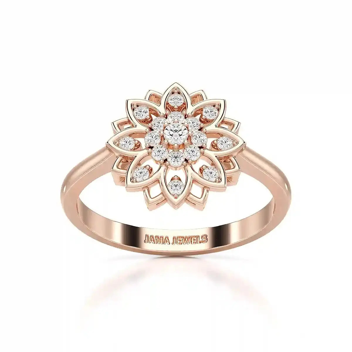 0.20 CT Round Cut Lab Diamond Bloom Ring Jama Jewels