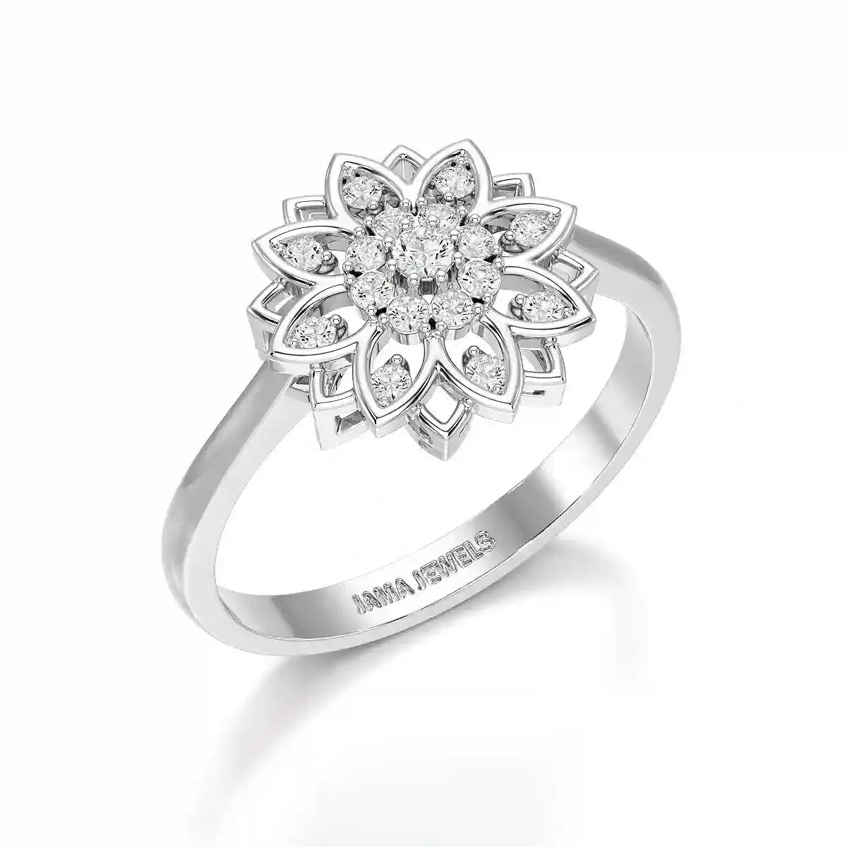 0.20 CT Round Cut Lab Diamond Bloom Ring Jama Jewels