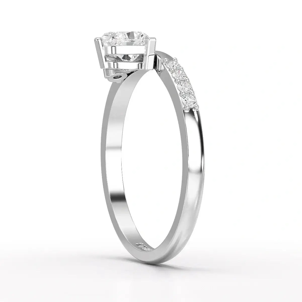 0.55 CT Stacked Heart & Round Cut Lab Diamonds Ring Jama Jewels