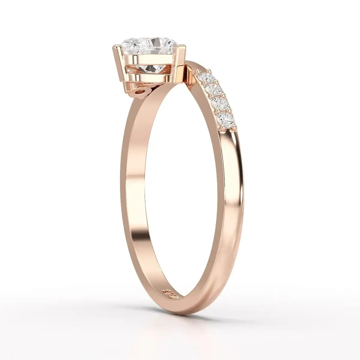 0.55 CT Stacked Heart & Round Cut Lab Diamonds Ring Jama Jewels
